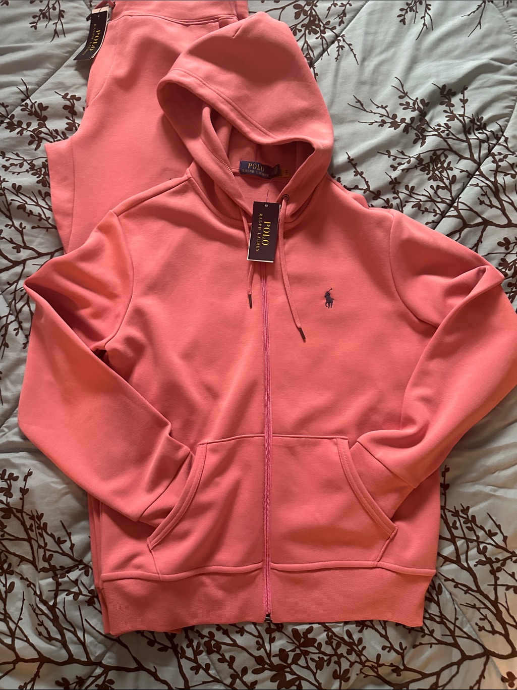 Polo By Ralph Lauren Coral Pink Sweatpants Size Small With Embroidered Pony Nwt